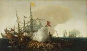 Spanish Men-of-War Engaging Barbary Corsairs Cornelis Hendriksz Vroom